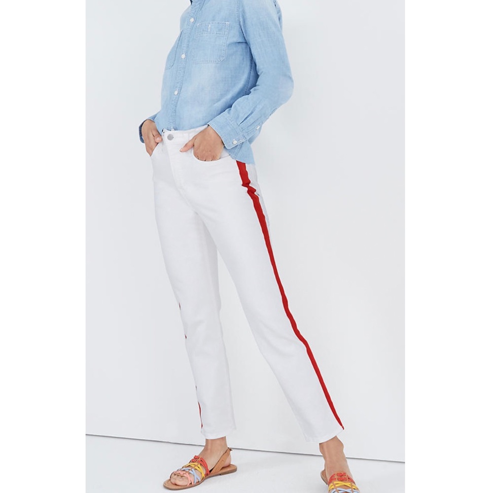NWOT, Madewell Stovepipe Jeans, Tuxedo Stripe